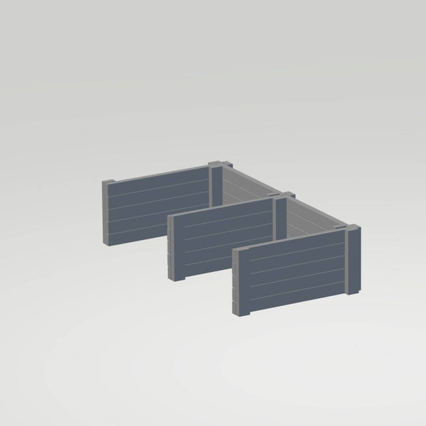 This is the supply of 2 coal bunkers 324 one has 2 bays and the other has 3 bays. These coal bunkers are supplied in brown and can be painted and weathered accordingly.  Hornby 120 Gauge Scale 1.120