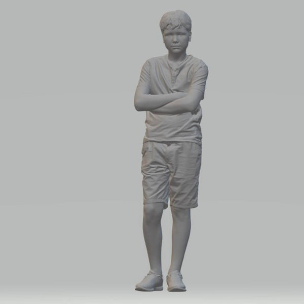Highly-detailed Figure of a Boy in Shorts 140  ,25mm high from 3dClever Scale 1:76