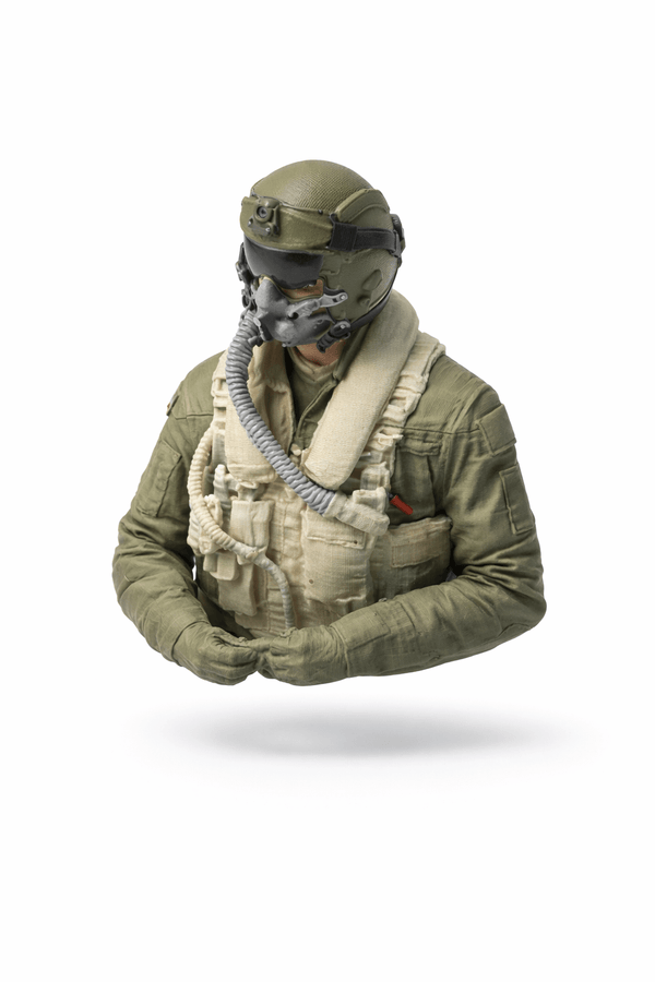 Model jet pilot scale 1/4 141mm tall