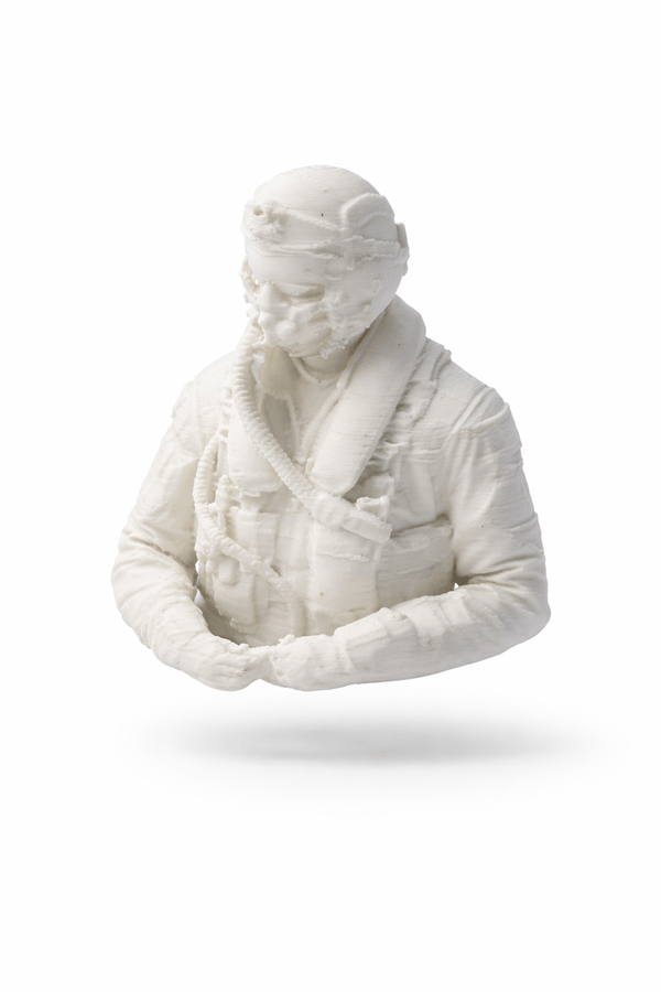Model jet pilot scale 1/4 141mm tall