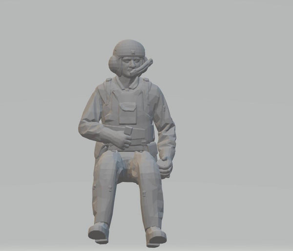 Highley detailed Full body of a Jet Fighter Pilot tall looking right 70mm (when standing) scale 1:24