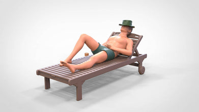 Highly-detailed Figure of a Man Bathing 138  ,40mm high from 3dClever Scale 1:48