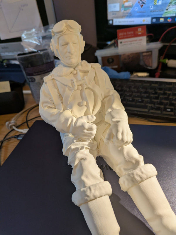 Full size WW2 Russian  model pilot sitting at the controls  Scale 1/8 212mm