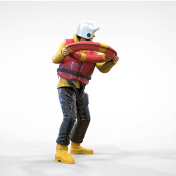 Attractive RNLI  Model Figure throwing a life ring 33 (70mm) G Gauge