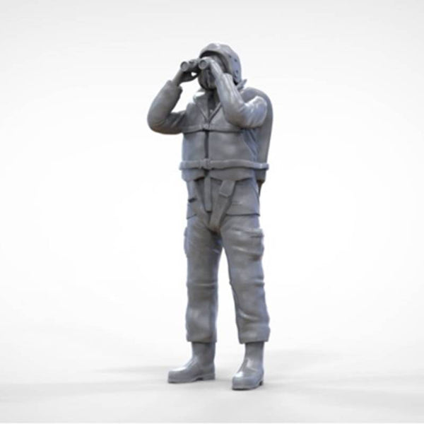 Highly-detailed Model Figure of Crew Lookout with Binoculars 34 (35mm) 0 Gauge Scale 1:48