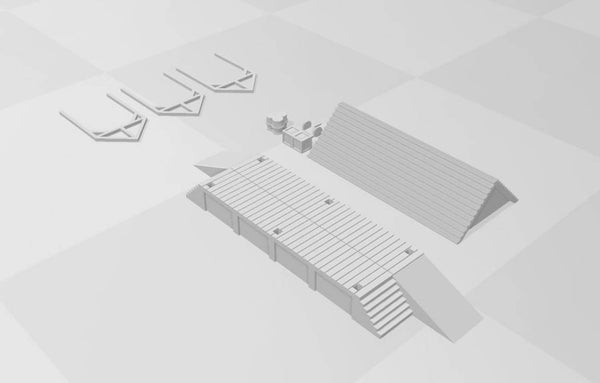 A wooden undercover Platform supplied as a kit   Size 0 Gauge
