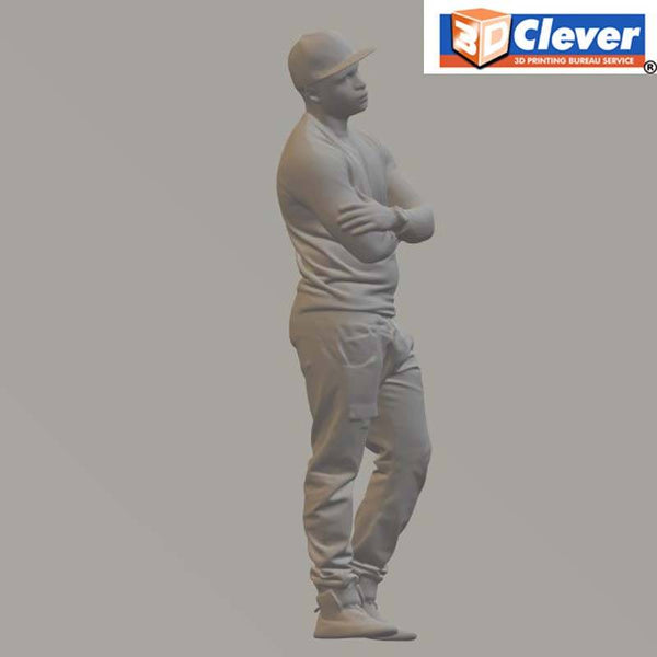 Model detailed Figure of a Boy in a Base Ball Cap 01 (35mm high) 0 Gauge