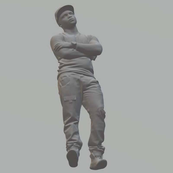 Model Figure of a Boy in a Base Ball Cap 01 (70mm high) G Gauge Scale 1:24