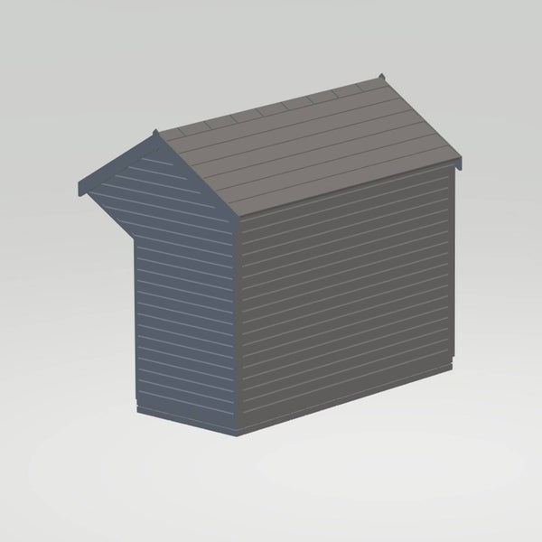 This is a wooden waiting bus shelter 323 with a seat. It is supplied in brown colour and can be weathered and painted to the tastes of the user. G Gauge Scale 1.24