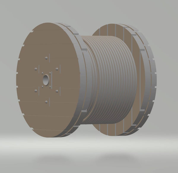 2 cable drums without cable showing . 2 cable drum with cable 4 sets of support for drums .G Gauge Scale 1.24
