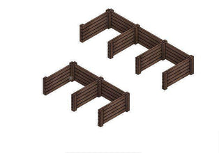 This is the supply of 2 coal bunkers 324 one has 2 bays and the other has 3 bays. These coal bunkers are supplied in brown and can be painted and weathered accordingly.  G  Gauge Scale 1.24