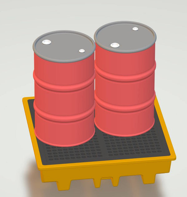 This is the supply of 4 Oil Drums and one spill  pallet.  The split pallet is supplied with a removable cover H0 Gauge Scale 1.87