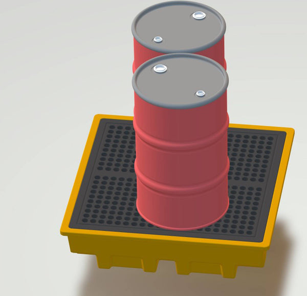 This is the supply of 4 Oil Drums and one spill  pallet.  The split pallet is supplied with a removable cover  4mm Gauge Scale 1.148