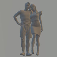 Model Figure of a footballer and his wife 127 (70mm high) g Gauge