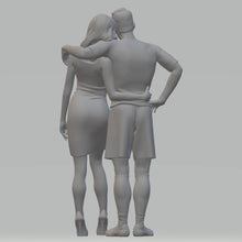 Model Figure of a footballer and his wife 127 (35mm high) 0 Gauge