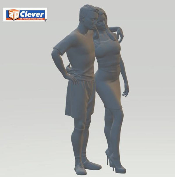 Model Figure of a footballer and his wife 127 (35mm high) 0 Gauge
