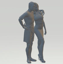 Model Figure of a footballer and his wife 127 (70mm high) g Gauge