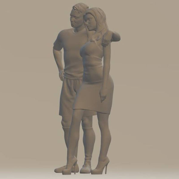Model Figure of a footballer and his wife 127 (70mm high) g Gauge