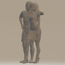 Model Figure of a footballer and his wife 127 (35mm high) 0 Gauge