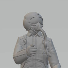Highly-detailed Model Figure of a Helicopter Pilot with visor 50 mm high from 3Dclever scale 1:12