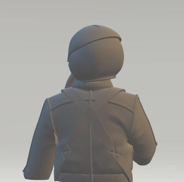 Highly-detailed Model Figure of a Helicopter Pilot with no visor 30 mm high from 3Dclever scale 1:24