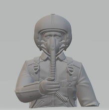 Highly-detailed Model Figure of a Helicopter Pilot with no visor 65 mm high from 3Dclever scale 1:8