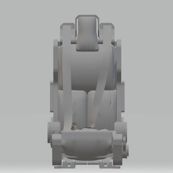 Highly-detailed ejector seat for a model jet fighter 50mm tall