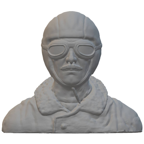 Highly-detailed Figure of a WW1 Bi-Plane Pilot 65 mm high, 70mm wide, 25mm deep from 3Dclever Scale 1:8