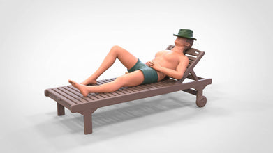 Highly-detailed Figure of a Man Bathing 138  ,40mm high from 3dClever Scale 1:48