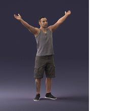 Highly-detailed Figure of a Man Waving 139  ,25mm high from 3dClever Scale 1:76