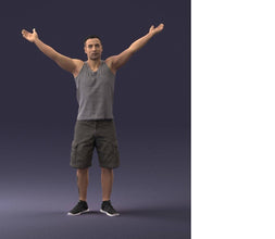 Highly-detailed Figure of a Man Waving 139  ,70mm high from 3dClever Scale 1:24