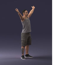Highly-detailed Figure of a Man Waving 139  ,70mm high from 3dClever Scale 1:24
