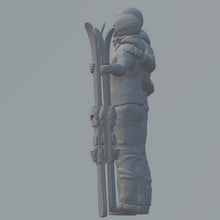 Model Figure of a A pair of skiers 124 (70mm high) 0 Gauge Scale 1:24