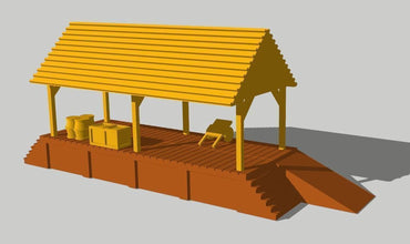 A wooden undercover Platform supplied as a kit   Size 0 Gauge