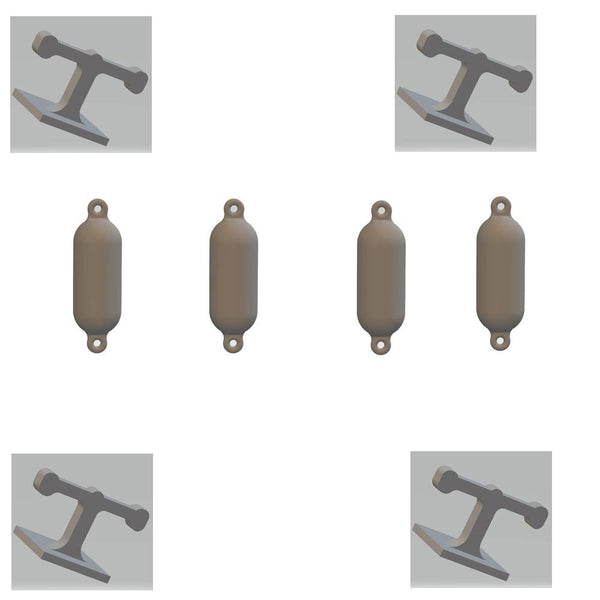 A set of 4 Cleats from 3dclever (10mm high) Plus 4 Fenders (25mm long)