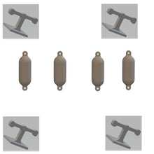 A set of 4 Cleats from 3dclever (10mm high) Plus 4 Fenders (25mm long)