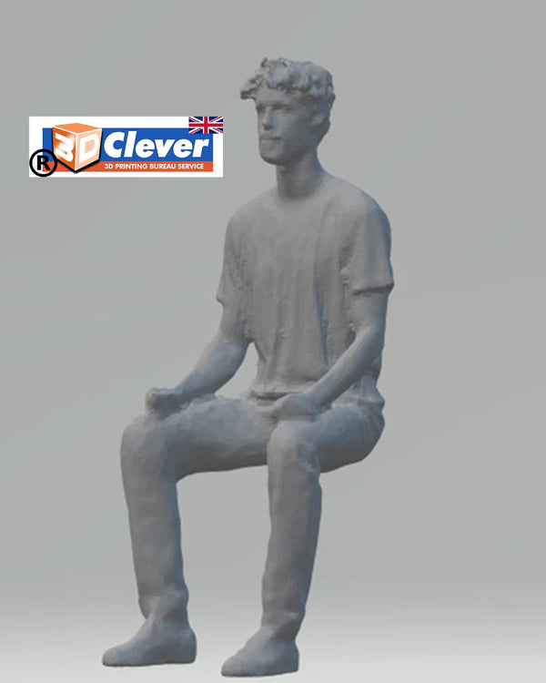 Highly-detailed Figure of a Relaxed Man 21  G Gauge (Scale 1:24),50mm high from 3dClever