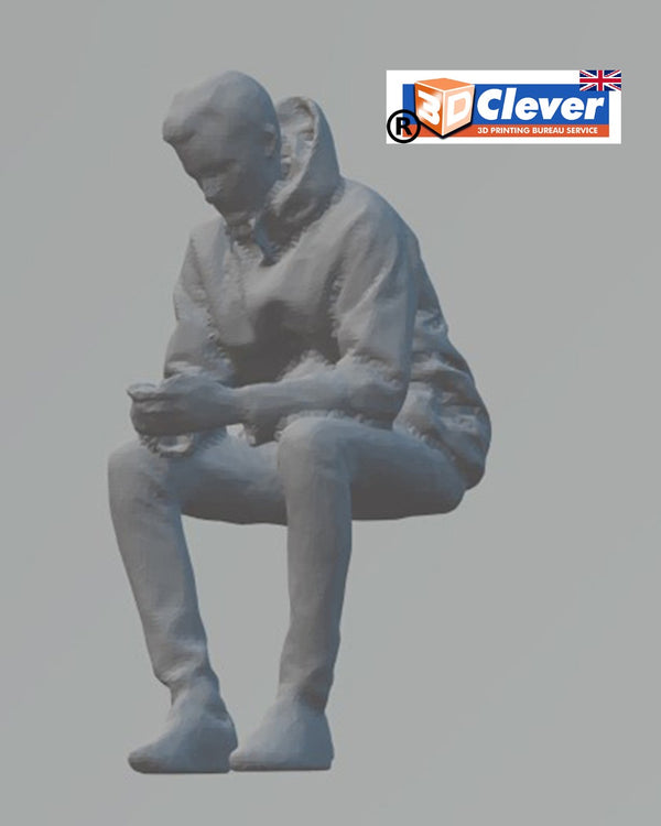 Highly-detailed Figure of a Man Texting 22 G Gauge (Scale 1:24),50mm high from 3dClever