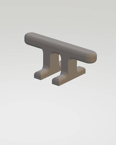 A Set of 4 Cleats for a Model Boat  (25mm long) 10mm high