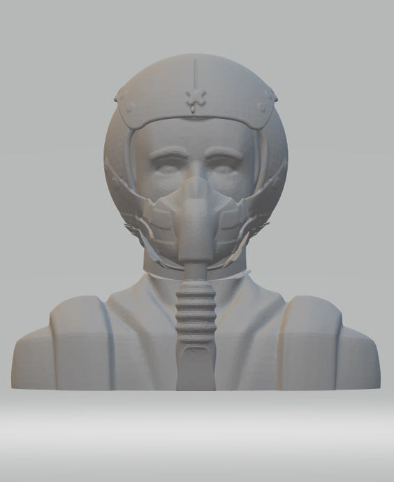 Highley detailed model of a Jet Fighter Pilot 35mm high no visor Scale 1:8