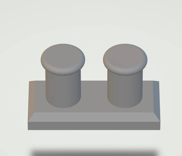 Detailed Set of Model Boat 2 Round Cleats 2 Handrails and 1 Bell