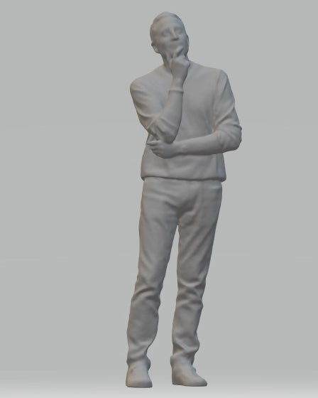 A Model Figure of a Man in Thought 07  (25mm high) OO Gauge