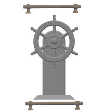 A Model boat Steering Wheel  (22mm high) + 2 Handrails