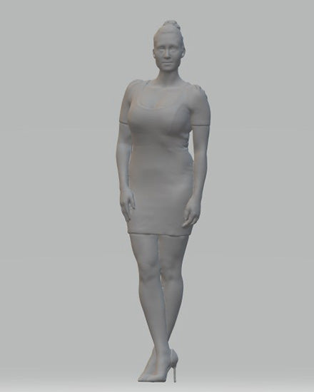 Model Figure of Women in a Dress 08 (35mm high) 0 Gauge Scale 1:48