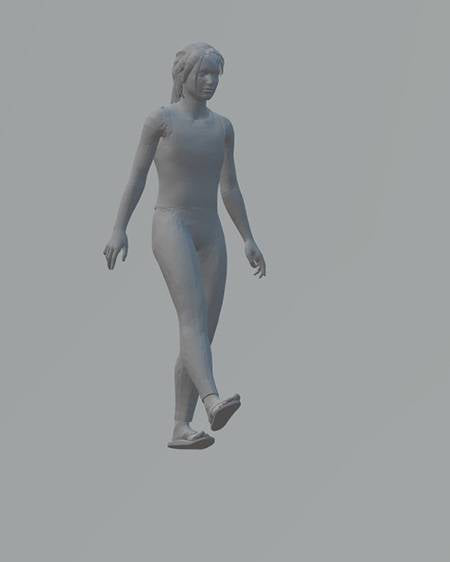 Model Figure of a Young Women Walking 09 70mm G Gauge