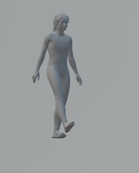 Model Figure of a Young Women Walking 09 35mm 0 Gauge Scale 1:48