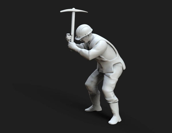 Railway worker Digging 350 G Gauge 70mm Scale 1.24