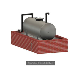 A new Railway Model oil tank in a brick bund  00 Gauge Scale 1.76